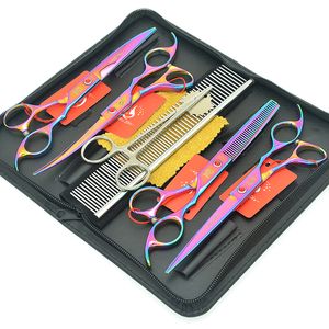 Meisha 7.0" Professional Dogs Hair Clipper Set Animal Hair Straight Head Cutting Thinning Scissors Puppy Trimmer Tool Kit HB0223