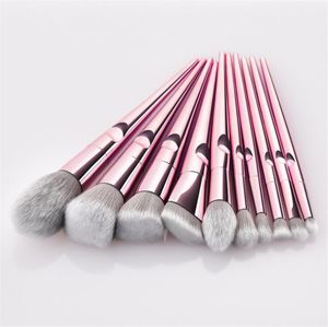 Skönhetsmakeupborstar 10st Set Rose Gold Eyeshadow Powder Contour Brush Kits Tillbehör Kosmetik Verktyg 3