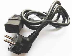Шнур адаптера питания, европейская CEE7 3-й мужской мужчина Schuko для левого наклона C19 женский 16A кабель для UPS PDU около 1 м / 1 шт.