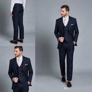 Мужские Свадебные Костюмы Три Штуки Черный Slim Fit Жених Смокинги для Свадьбы Лучший Мужской Костюм Высокое Качество Деловые Мужские Костюмы