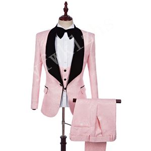 Bonito One Button Groomsmen xaile lapela noivo smoking Homens ternos de casamento / Prom / Jantar melhor homem Blazer (Jacket + Calças + Tie + Vest) W60