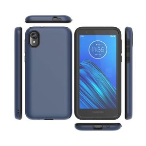 DualPro Dual-Layer Case för Samsung Galaxy Not10 / Pro / A20 / A30 / A50 / Motorola E6 / G7 Spela med hybridchockabsorberande droppskyddskal