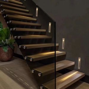 Recessed 3W LED Stair Light Rectangle staircase lamp AC85-265V Indoor leds wall Sconce lighting Stairs Step stairway Hallway staircases lamps USASTAR