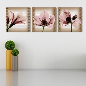 W283 Unique Flowers Frameless Wall Canvas Prints for Home Decorations 3 PCS