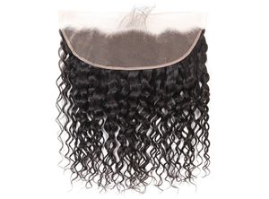 Brazilian Water wave 13x4 Lace Frontal Natural Wave Closures Free Part 100% Unprocessed Virgin Human with Baby hair Free ship