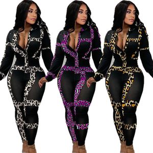 Women's Suit Sexy Leopard Print Casual Drawstring Cropped Top and Pant Ladies Two-Piece Sport Running Set For 2020 Tracksuit