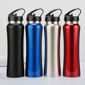 500 ml Edelstahl Wasserflasche Karabiner Schnalle Vakuum Wasserkocher Neue Reise Isolierte Kühler Trinkbecher Reisebecher Mit Stroh