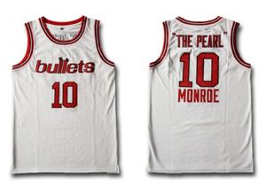 Basketball-Trikots College Winston Salem #10 Earl The Pearl Monroe Throwback-Trikot Mesh genähte Stickerei benutzerdefinierte große Größe S-5XL