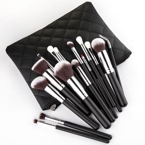 15pcs professionali pennelli trucco Set corredo di profilo Fondazione Ombretto polvere labbro arrossisce spazzola morbida capelli sintetici costituiranno gli strumenti di disegno