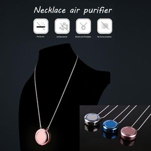 Fashion-Mini Portable Low Noise Air Purifier Halsband Negativ Ionizer Air Freshener T4MD