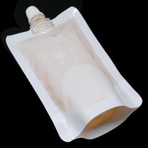 Retail Stand Up White Empty Spout Package Bag Drinking Storage Doypack PE Plastic Spout Pouch Jelly Juice Packaging Pocket