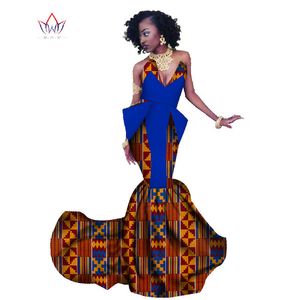 Kadınlar Için 2022 Bahar Afrika Elbise Mermaid Uzun Elbiseler Örgün Ankara Moda Elbise Afrika Pamuk Baskı Balmumu Elbisesi WY1300