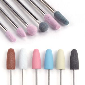 6 pz/set Palla Nail Trapani Bit Pietra Ceramica Fresatura Corindone Frese Spazzola Macchina Elettrica Rotary Burr Manicure Polish Strumenti