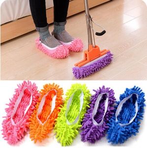 100pcs Dust Cleaner Grazing Slippers House Bathroom Floor Cleaning Mop Cleaner Slipper Lazy Shoes Cover Chenille