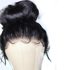 Perucas de cabelo humano frontal de renda sem glu e peças de gluidade com cabelos com cabelos de bebê Remy Remy de cabelos lisos