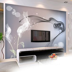 Современного Простого Абстракционизм Дым Фото обои Гостиной TV Диван Исследование Backdrop Обои Home Decor 3D Wall Mural Фреска