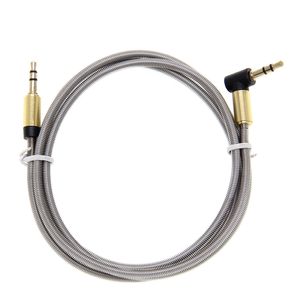 3.5mm Jack Ses Kablosu 3.5 Male Dik Açı 90 derece Araba Aux Yardımcı Ses Kablosu Kablosu Telefon PC toptan Destekler