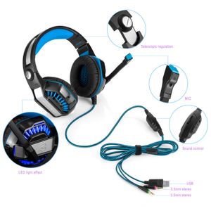 Beexcellent GM-2 Headband Game Headphones Double 3.5mm USB Wired Gaming Headset for PS4 Xbox One PC Gamer Mic LED Light Earphones 16pcs/lot