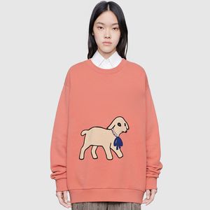 Аппликация моды-ягненка Аппликация Мультфильм Crewneck Толстовка Мужчины Мужчины Женщины Симпатичные Пуловер Осень Зима С Длинным Рукавом Улица Улица Hfymwy330