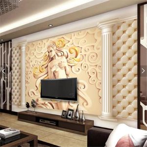 3D Tapete Europäischen Luxus Relief 3D Stereo Römische Säule Wohnzimmer Schlafzimmer Hintergrund Wand Dekoration Wandbild Tapete