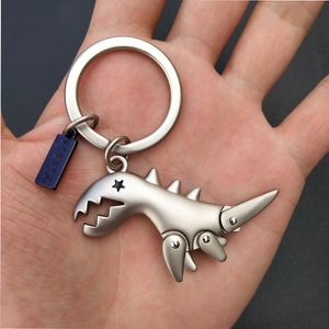 Key chain small dinosaur keychain car girl key ring metal pendant creative boy friend birthday gift box animal