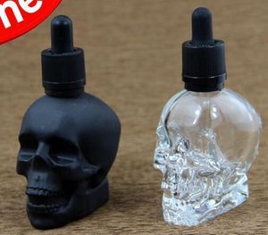 Vape 60ml Frosted Czarna szklana butelka czaszki z czarną czapką Dropper do Eliquid E Oil Etsential Oil China Direct Hurt