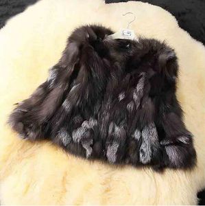 Natural Genuine Real Silver  Fur Coat for Women Warm Winter TFP316