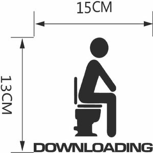 DSU Downloading Individual Toilet Sticker Bathroom Home Wall Decal