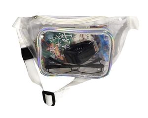 50pcs DHL Waist Bag Women Men Unisex PVC Clear Fanny Packs Shoulder Zipper Short Sport Travle Outdoor Bags