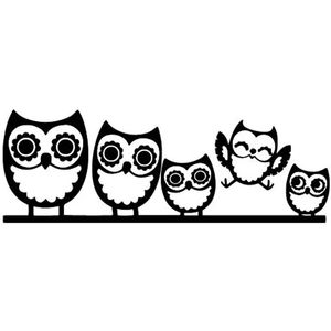 Wholesale family stickers cars resale online - 18CM New Arrival Car stickers Cute OWL Family Happy Funny Reflective Stickers Decals Black Silver