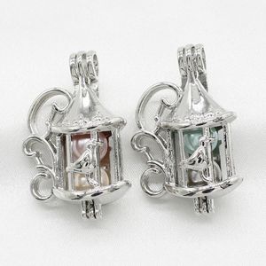 New Silver Hollow Birdcage Pearl Cage Ciondolo Profumo Olio essenziale Diffusore Medaglioni Collana Charms per Oyster Pearl