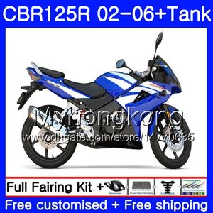 Body + Tank för Honda CBR-125R 125CC CBR125RR CBR125R Blue Factory Hot 02 03 04 05 06 272HM.4 CBR 125 R 125R 2002 2003 2004 2005 2006 FAIRING