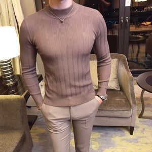 2019 Autunno e Inverno New Mens Fashion Boutique Cotton Tinta unita Maglione lavorato a maglia da uomo britannico / Maglione con cappuccio casual maschile SH190930