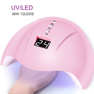 Lampada per unghie UV 36W LED Mini Essiccatore USB per manicure Tempi di fototerapia Macchina Asciugatura rapida Gel Polacco Nails Art Strumenti
