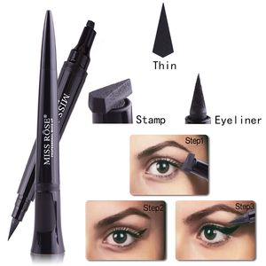 DHL FREE Miss Rose Bullet Stamp Eyes Liner Flüssig-Make-up-Stift, wasserfest, schwarz, doppelseitiger Make-up-Stempel, Eyeliner-Stift