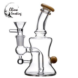 Rökkahs 6 inches Små glas Bongs Vattenrör Tjockvägg med skål Joint Bong Rökning Dab Oil Rigs Bubbler Bägare