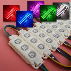 Superhelles 5050 RGB-LED-Modul, Lichtstreifen, Bandlampe, 3 LEDs, Injektionsweiß, ABS, 12 V, IP65, wasserdicht, mehrere Farbwechsel für Werbe-Leuchtkasten-Schilder