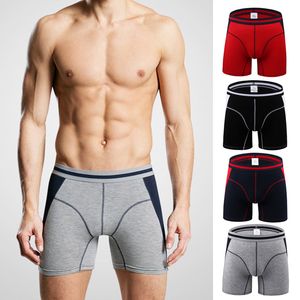 Recém-Mens Modal Underpants Longo Perna Esportes Underwear Silky Soft Briefs 2019 Moda Corpo Modelando calcinha respirável
