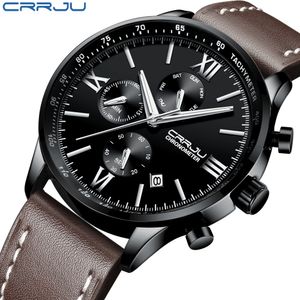 CRRJU 2019 Men's Luxury Brand Luminous Wristwatches Sports waterproof Quartz Creative Casual Fashion Dress Watches Relogio