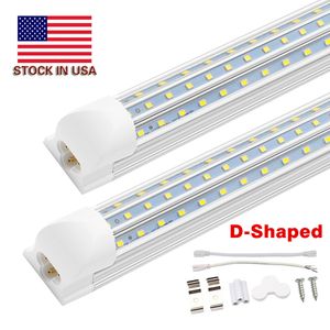 2 3 4 5 8FT LED Tubo de Luzes V-Shape D Luzes de Forma Triplo Integração LED T8 Frio 270 Graus Beam Ângulo Bulbos