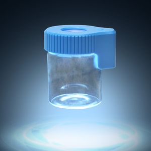 Wholesale Plastic & Glass Light-Up LED Air Tight Proof Storage Magnifying Stash Jar Viewing Container 155ML Vacuum Seal Pill Box Case Bottle