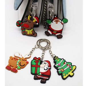 Блестки Санта Клаус Keychains Светоотражающие пришивания Рождество брелок брелок подвеска брелок Смазливая Key Ring 7 Стили аксессуары Подарки