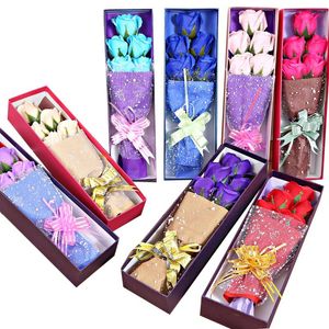 Artificial Soap Roses With Little Cute Teddy Bears Delicate Boxed Five Immortal Flower Or Three Flowers And Bear 8 8hr F R