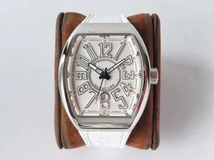 44 mm modische Herrenuhr, lässig, V45 ZF, Top-Qualität, weißes strukturiertes Zifferblatt auf weißem Kautschukarmband, MIYOTA 9015 Automatikwerk, wasserdicht