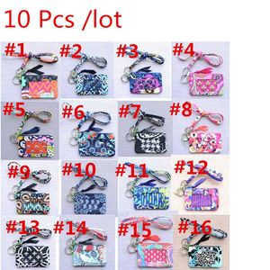 10pcs / lot Cotton Zip ID Case with Lanyard ID Card Holder coin purse