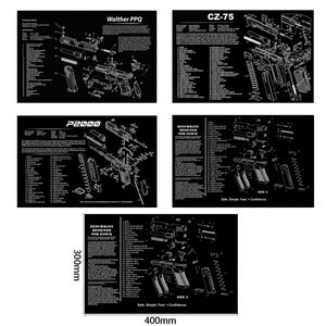 Tactical Gun Cleaning Rubber Mat With Parts Diagram and Instructions Armorers Bench Mat Mouse Pad