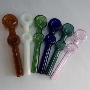 Atacado Tubos Donut pirex de vidro fumadores Vidro Oil Burner Colher Tubos de vidro colorido cachimbo Acessórios SW65