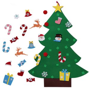 Wall Stickers DIY Felt Christmas Tree with Ornaments Children Christmas Gifts