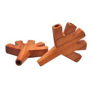 Palmenförmige Joint-Halter-Pfeife aus Holz mit Tragetasche, Double Twin Triple Five Barrel Holzpfeifen, Zigarettenspitze, Trident Blättchen, 3 5 Kegel