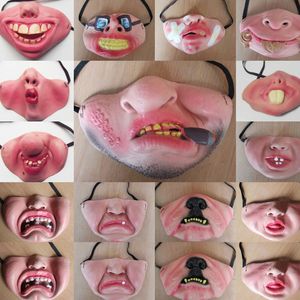 1PCS Zabawna maska ​​dla dorosłych imprezowa lateks klaun cosplay pół twarzy okropne przerażające maski maskaradowe halloween imprezowy wystrój Halloween 29